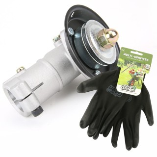 Renvoi angle pour débroussailleuse 9 dents Ø8mm + gants multi-services