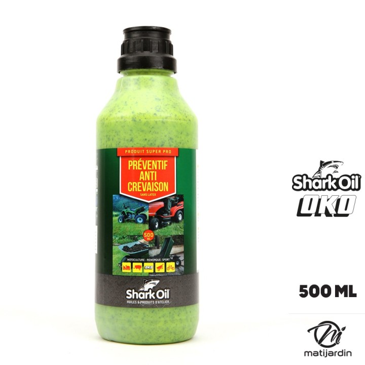 Chambre à air 480 x 400 x 8 droite + Anticrevaison SharkOil OKO 500 ml
