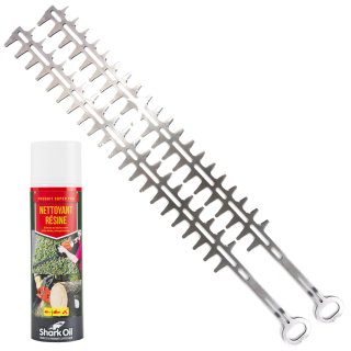 Lames pour taille-haie Stihl HS45 x2 + Nettoyant résine. L 600 mm. 4228 710 6051, 4228 713 4110, 4228 713 4310