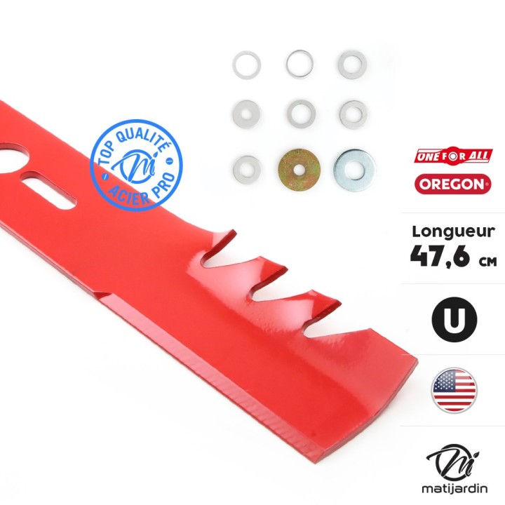 Lame tondeuse universelle mulching Oregon Gator Mulcher™. Coupe 47,6 cm