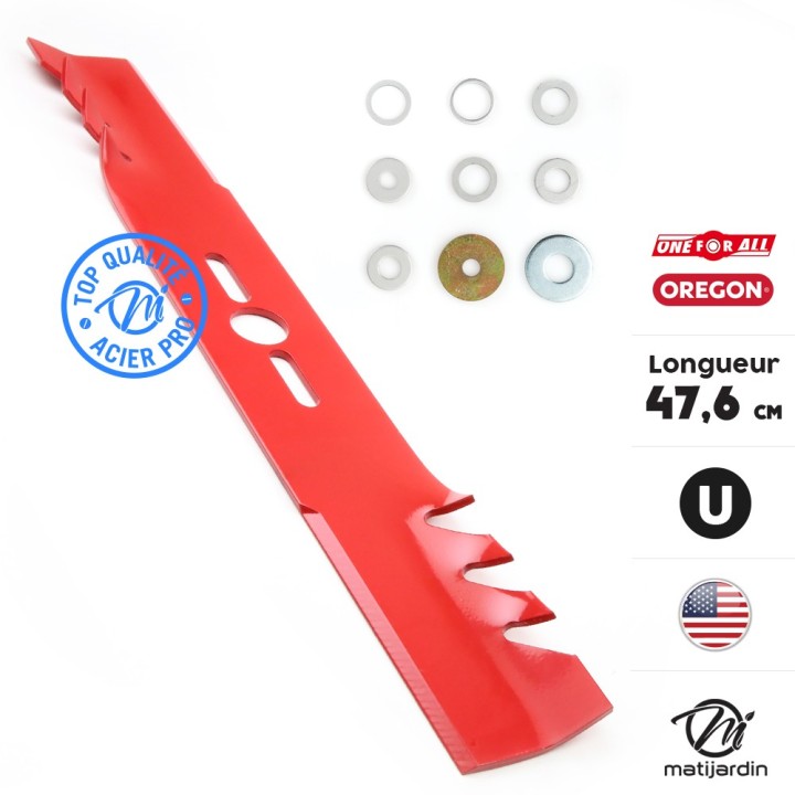 Lame tondeuse universelle mulching Oregon Gator Mulcher™. Coupe 47,6 cm