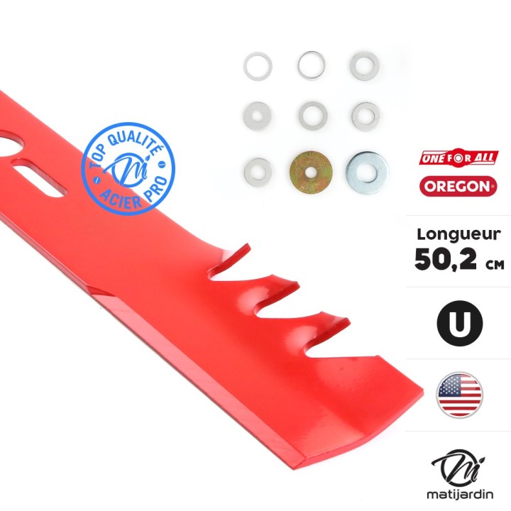 Lame tondeuse universelle mulching Oregon Gator Mulcher. Coupe 50,2 cm