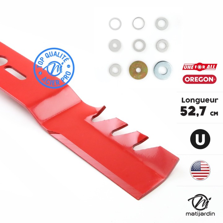 Lame tondeuse universelle mulching Oregon galbée Gator Mulcher 52,7 cm