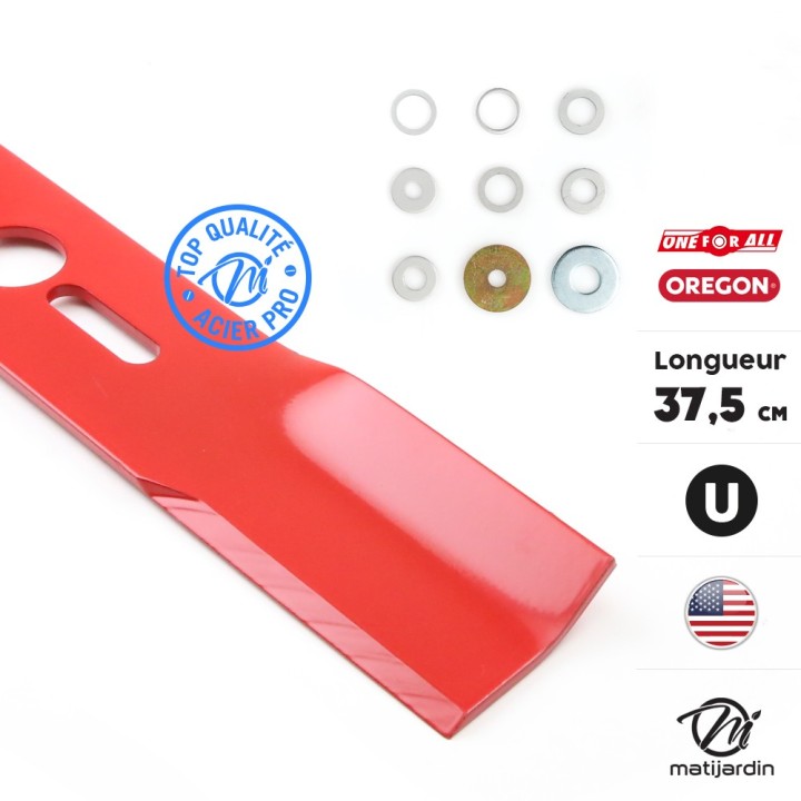 Lame tondeuse universelle Oregon droite. Coupe 37,5 cm