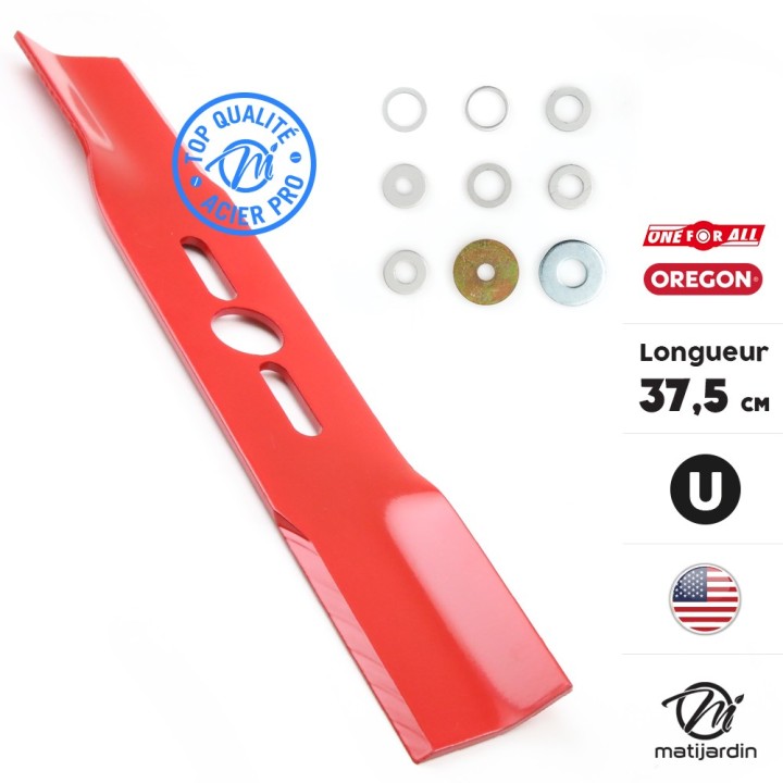Lame tondeuse universelle Oregon droite. Coupe 37,5 cm