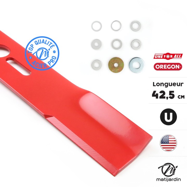 Lame tondeuse universelle Oregon droite. Coupe 42,5 cm