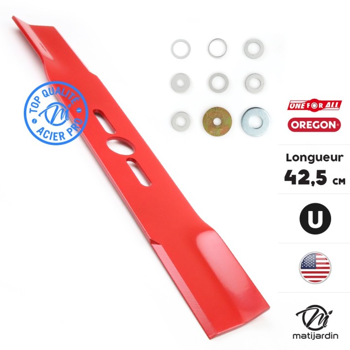 Lame tondeuse universelle Oregon droite. Coupe 42,5 cm