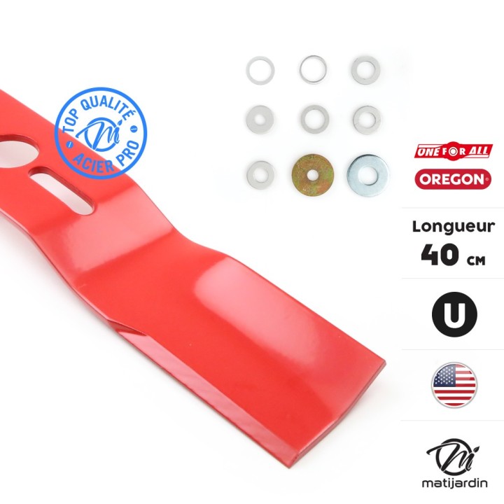 Lame tondeuse universelle Oregon galbée. Coupe 40 cm