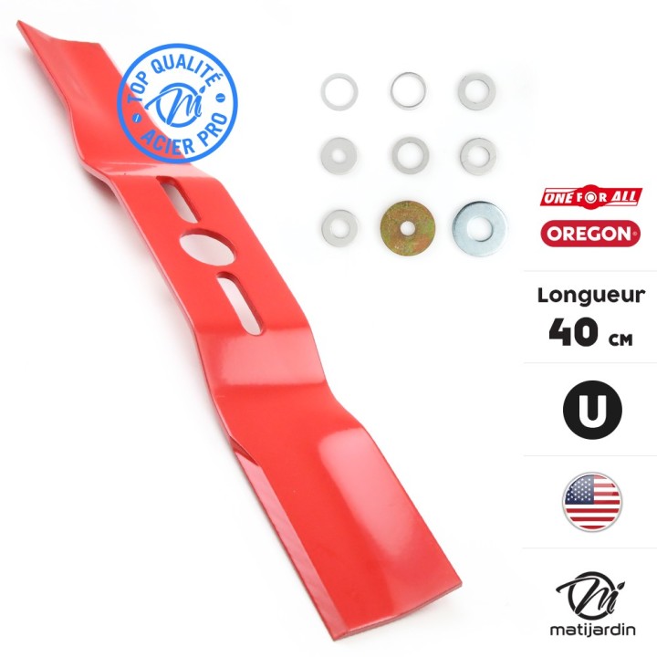 Lame tondeuse universelle Oregon galbée. Coupe 40 cm