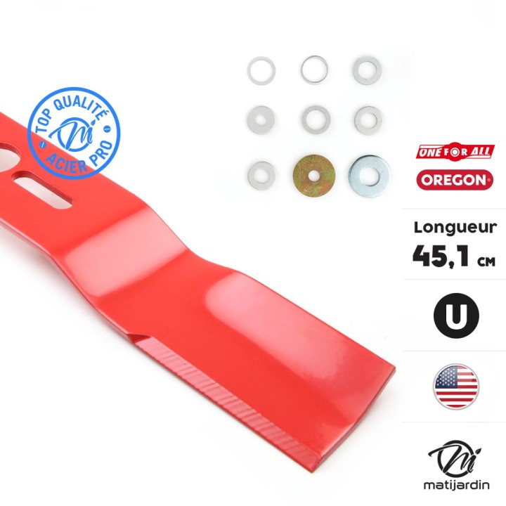 Lame tondeuse universelle Oregon galbée. Coupe 45,1 cm