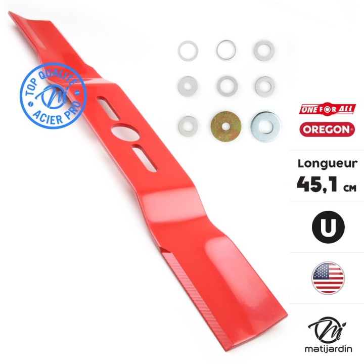 Lame tondeuse universelle Oregon galbée. Coupe 45,1 cm