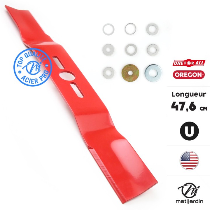 Lame tondeuse universelle Oregon galbée. Coupe 47,6 cm