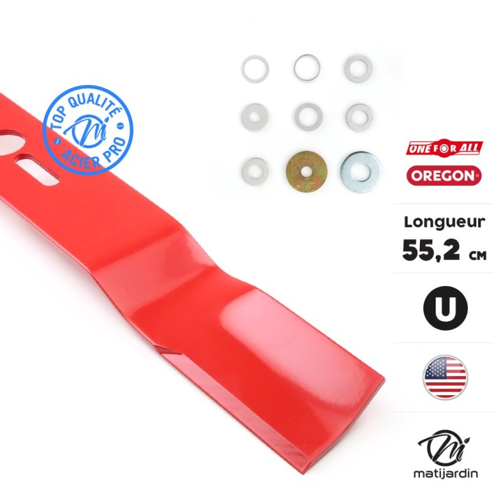 Lame tondeuse universelle Oregon galbée. Coupe 55,2 cm