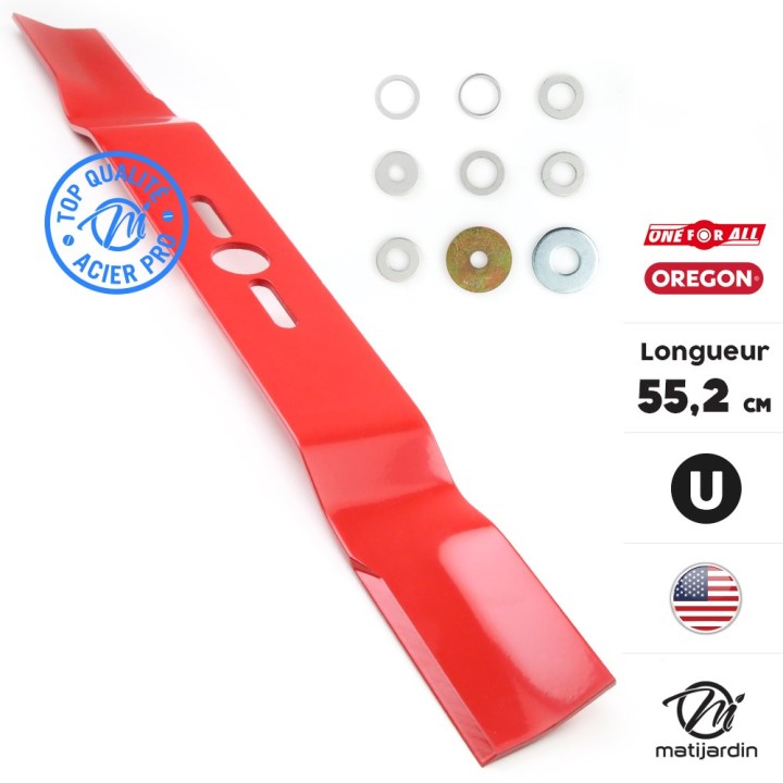 Lame tondeuse universelle Oregon galbée. Coupe 55,2 cm