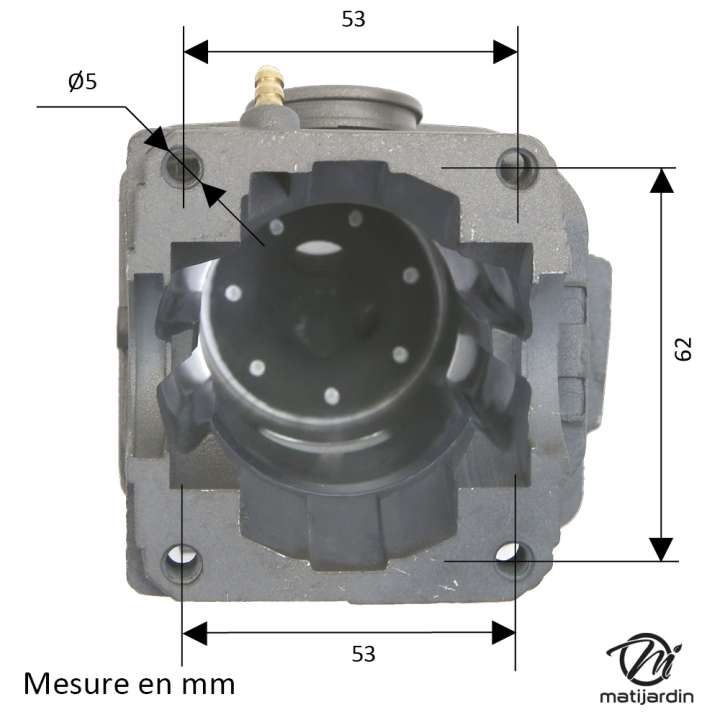 Cylindre piston adaptable pour tronçonneuse Stihl MS390. Diamètre 49 mm
