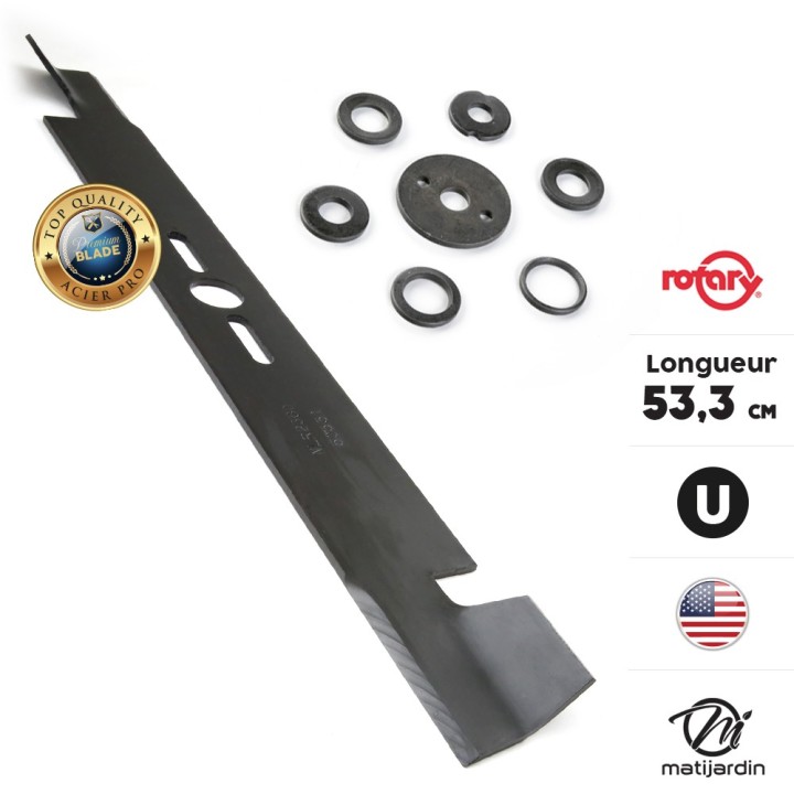 Lame tondeuse universelle soufflante Rotary Premium. Coupe 53,3 cm