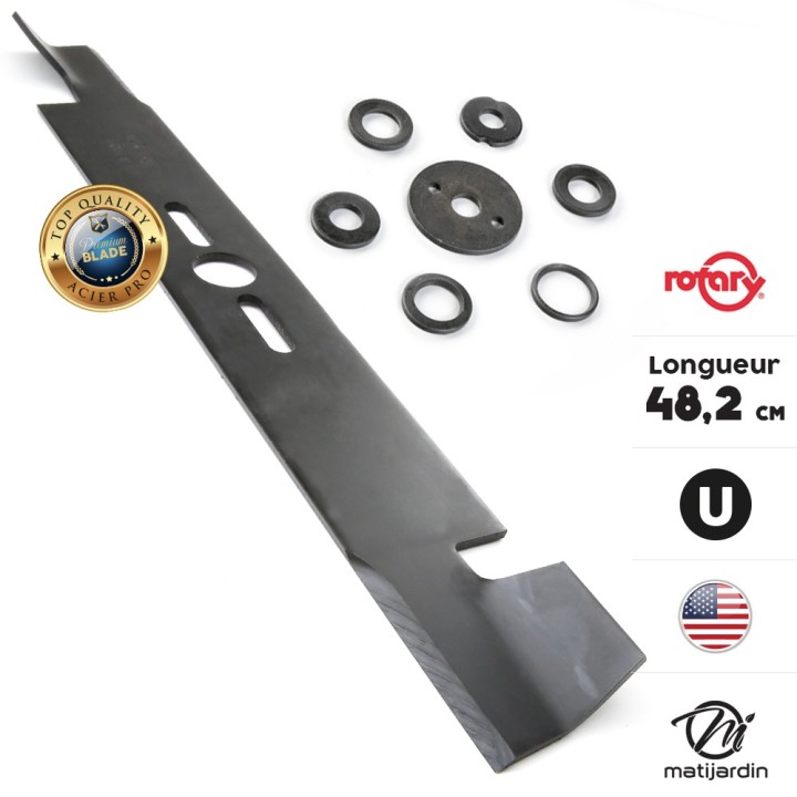 Lame tondeuse universelle soufflante Rotary Premium. Coupe 48,2 cm