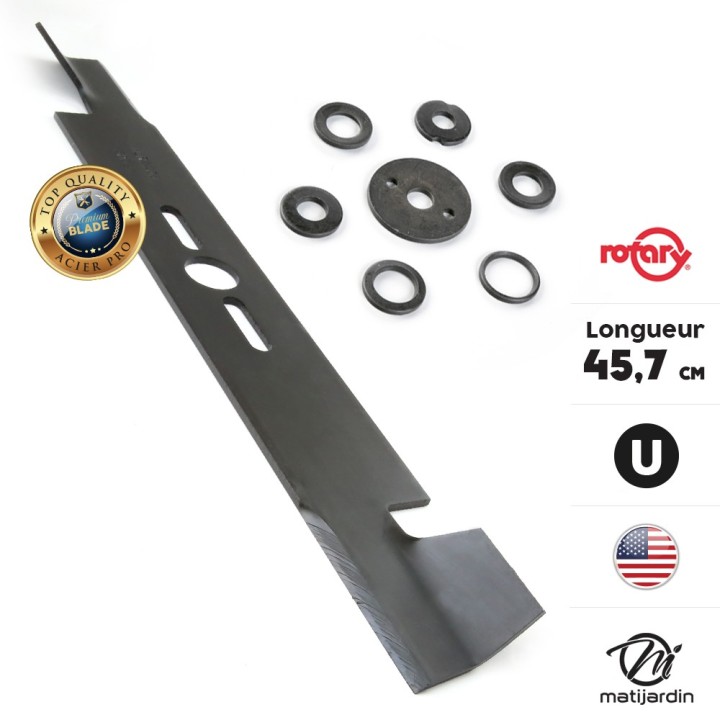 Lame tondeuse universelle soufflante Rotary Premium. Coupe 45,7 cm