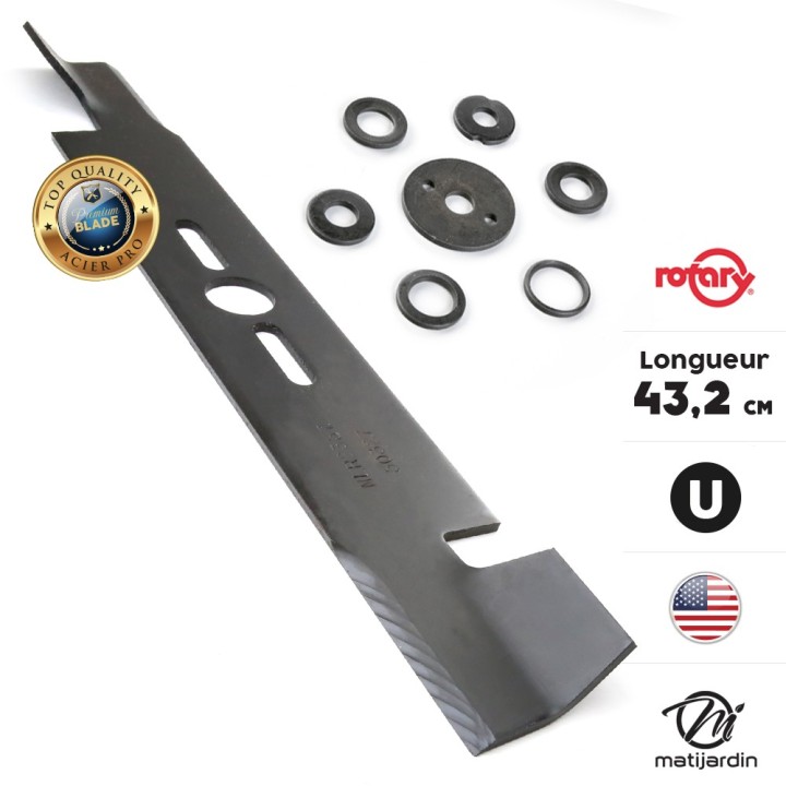 Lame tondeuse universelle soufflante Rotary Premium. Coupe 43,2 cm