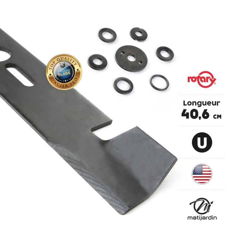 Lame tondeuse universelle soufflante Rotary Premium. Coupe 40,6 cm