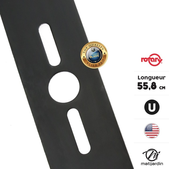Lame tondeuse universelle mulching Rotary Premium. Coupe 55,8 cm