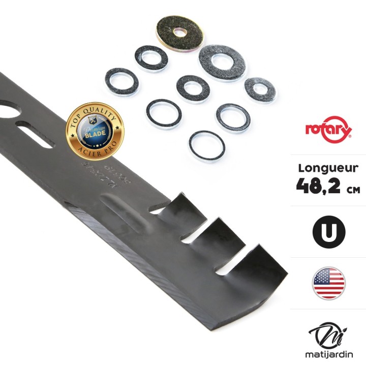 Lame tondeuse universelle mulching Rotary Premium. Coupe 48,2 cm