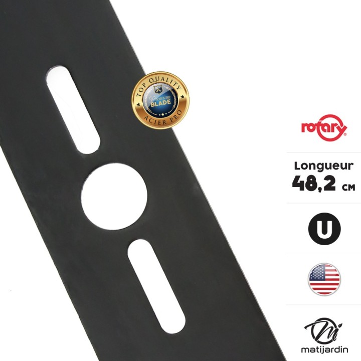 Lame tondeuse universelle mulching Rotary Premium. Coupe 48,2 cm