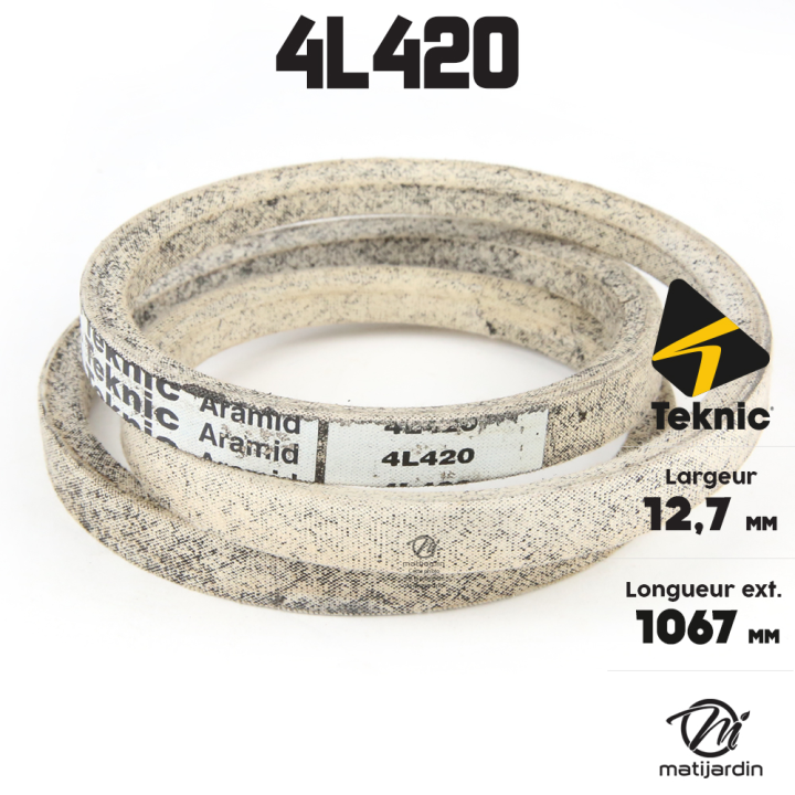 Courroie tondeuse Teknic 4L42 Kevlar Trapézoïdale - 12,7 mm x 1067 mm