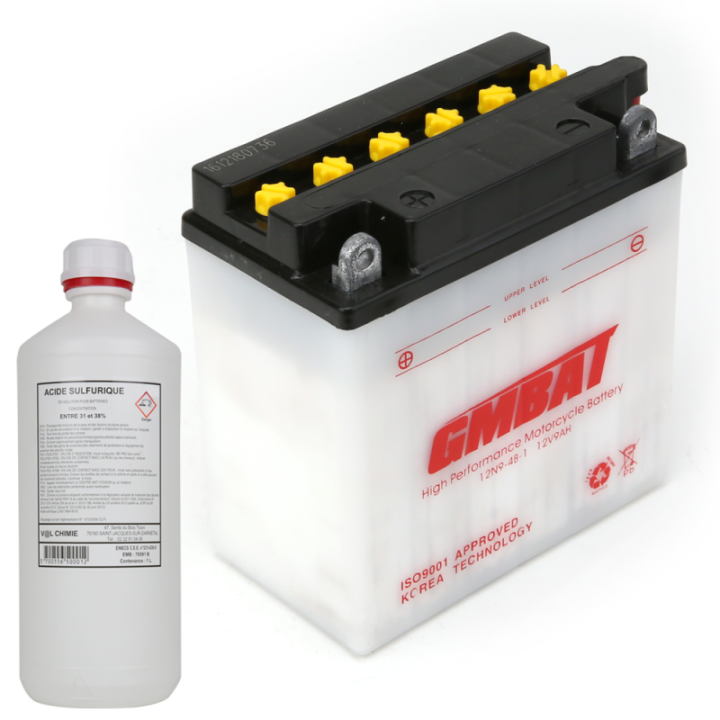 Batterie tondeuse. 12N 9-4B1 + acide