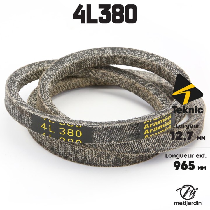 Courroie tondeuse Teknic 4L38 Kevlar Trapézoïdale - 12,7 mm x 965 mm