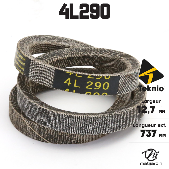 Courroie tondeuse Teknic 4L29 Kevlar Trapézoïdale - 12,7 mm x 737 mm