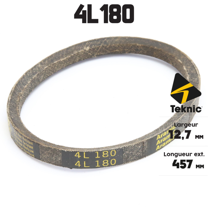 Courroie tondeuse Teknic 4L18 Kevlar Trapézoïdale - 12,7 mm x 457 mm