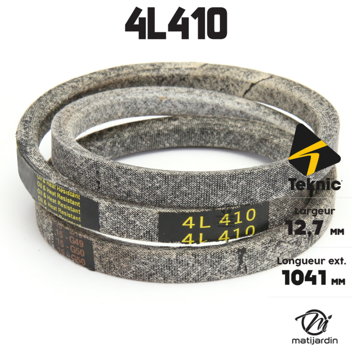 Courroie tondeuse Teknic 4L41 Kevlar Trapézoïdale - 12,7 mm x 1041 mm