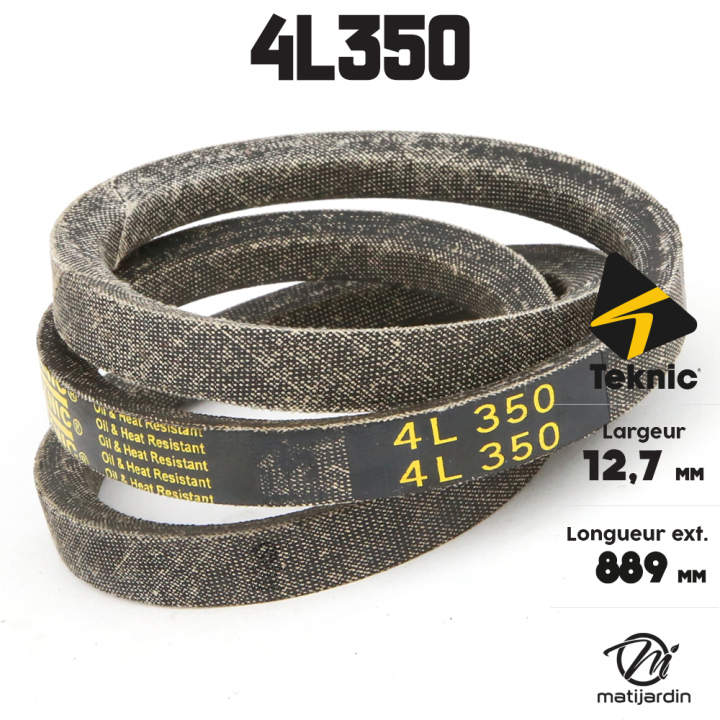 Courroie tondeuse Teknic 4L35 Kevlar Trapézoïdale - 12,7 mm x 889 mm