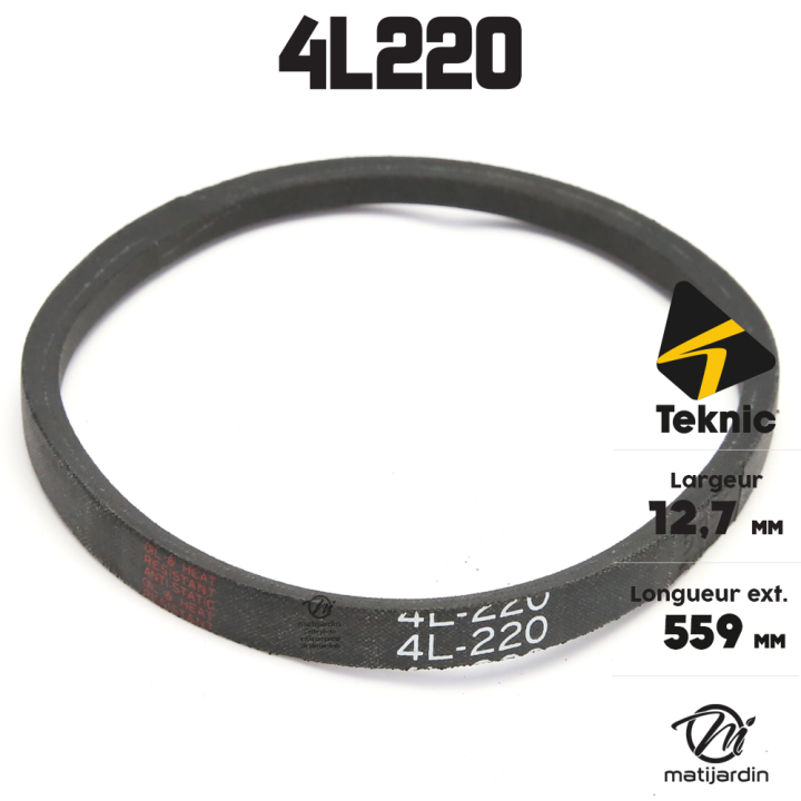 Courroie tondeuse Teknic 4L22 Kevlar Trapézoïdale - 12,7 mm x 559 mm