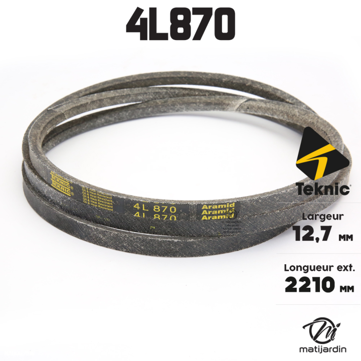 Courroie tondeuse Teknic 4L87 Kevlar Trapézoïdale - 12,7 mm x 2210 mm