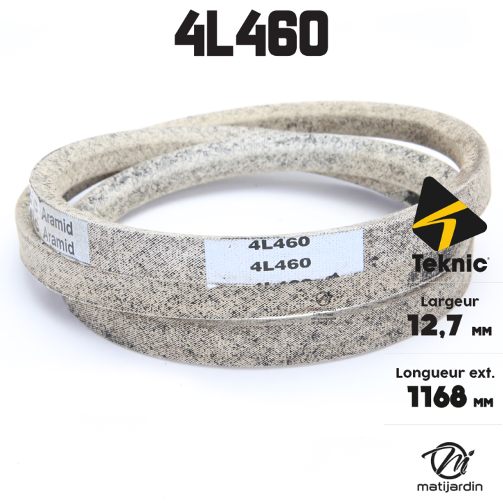 Courroie tondeuse Teknic 4L46 Kevlar Trapézoïdale - 12,7 mm x 1168 mm