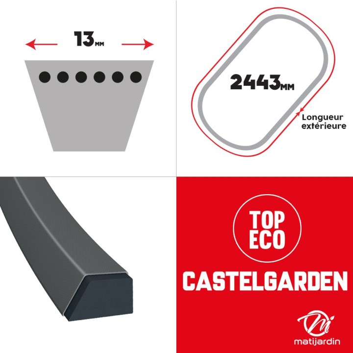 Courroie tondeuse prix éco pour Castelgarden 35062001