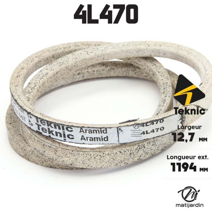 Courroie tondeuse Teknic 4L47 Kevlar Trapézoïdale - 12,7 mm x 1194 mm