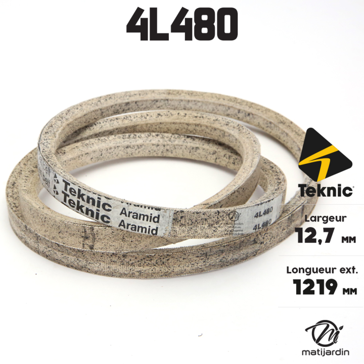Courroie tondeuse Teknic 4L48 Kevlar Trapézoïdale - 12,7 mm x 1219 mm
