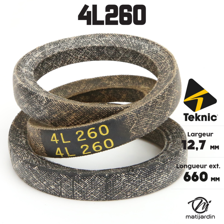 Courroie tondeuse Teknic 4L26 Kevlar Trapézoïdale - 12,7 mm x 660 mm