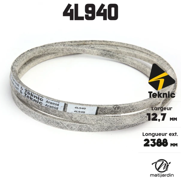 Courroie tondeuse Teknic 4L94 Kevlar Trapézoïdale - 12,7 mm x 2388 mm