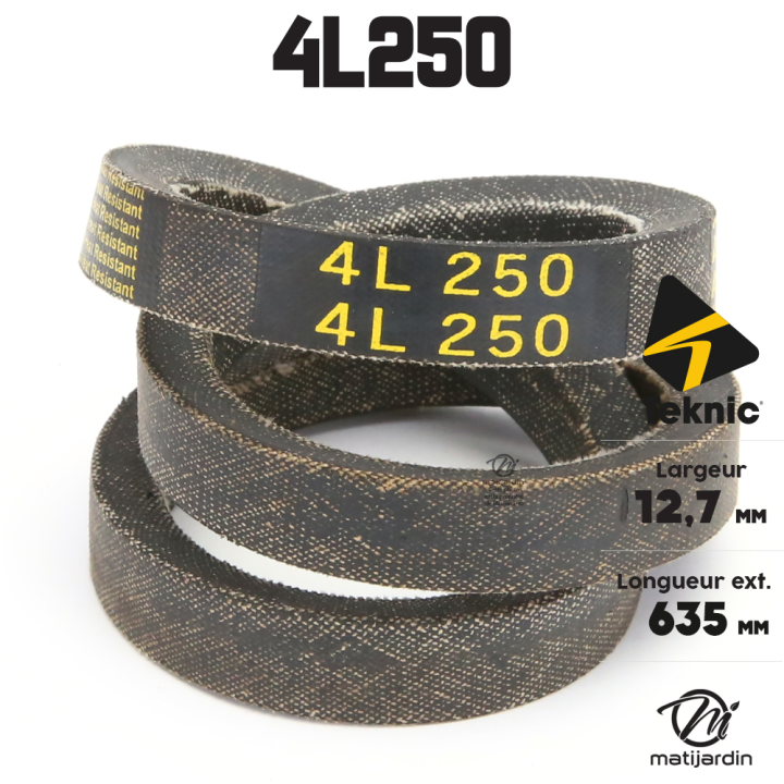 Courroie tondeuse Teknic 4L25 Kevlar Trapézoïdale - 12,7 mm x 635 mm