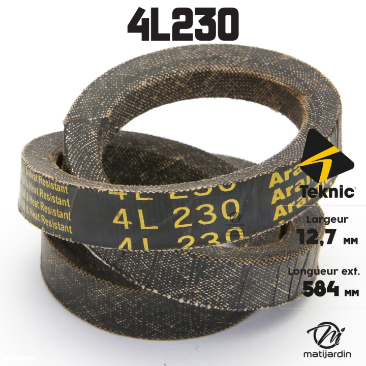 Courroie tondeuse Teknic 4L23 Kevlar Trapézoïdale - 12,7 mm x 584 mm