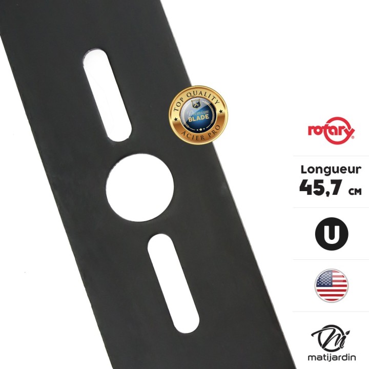 Lame tondeuse universelle mulching Rotary Premium. Coupe 45,7 cm