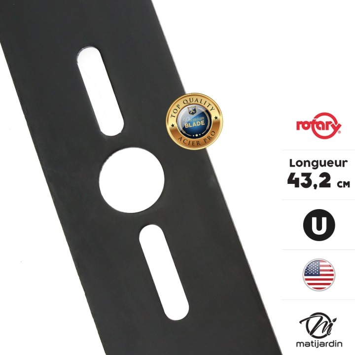 Lame tondeuse universelle mulching Rotary Premium. Coupe 43,2 cm