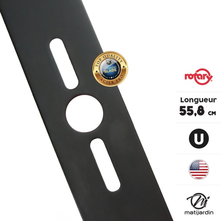Lame tondeuse universelle galbée Rotary Premium. Coupe 55,8 cm
