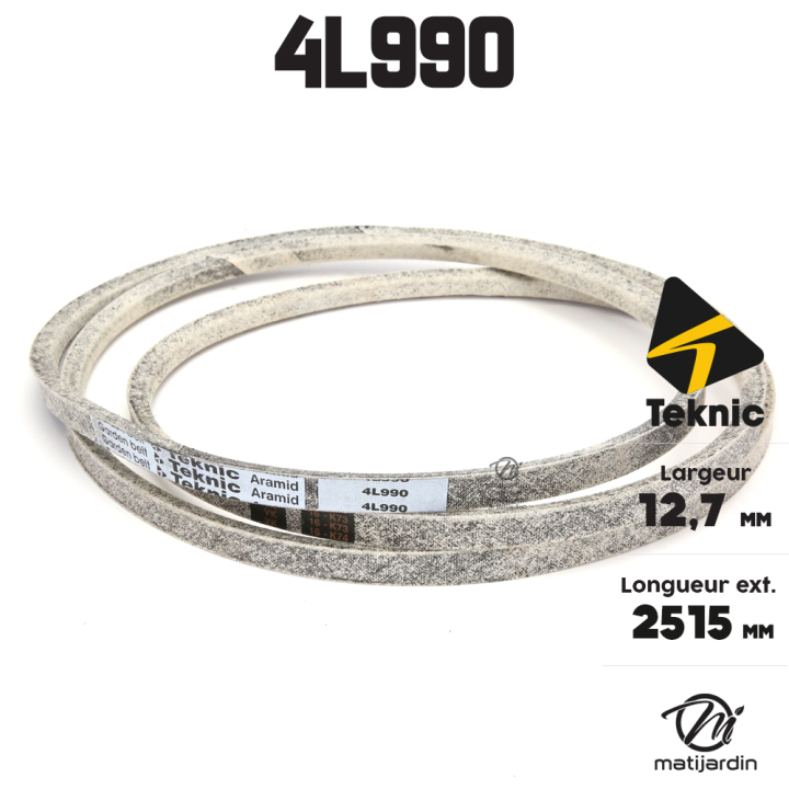 Courroie tondeuse Teknic 4L99 Kevlar Trapézoïdale - 12,7 mm x 2515 mm