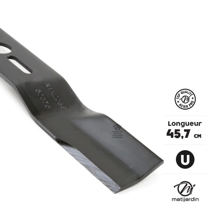 Lame tondeuse universelle galbée 1er prix. Coupe 45,7 cm