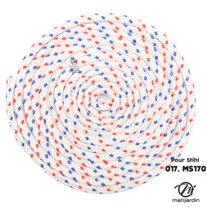 Corde de lanceur nylon Ø 3 mm x 2 m cordon 16 fuseaux